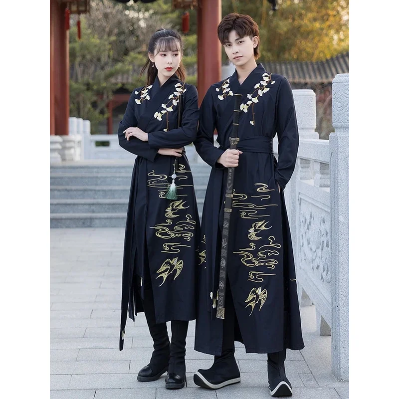 

Men and women with the same style of legitimate chivalors handsome Tang suit Chinese style domy man elements couple sets