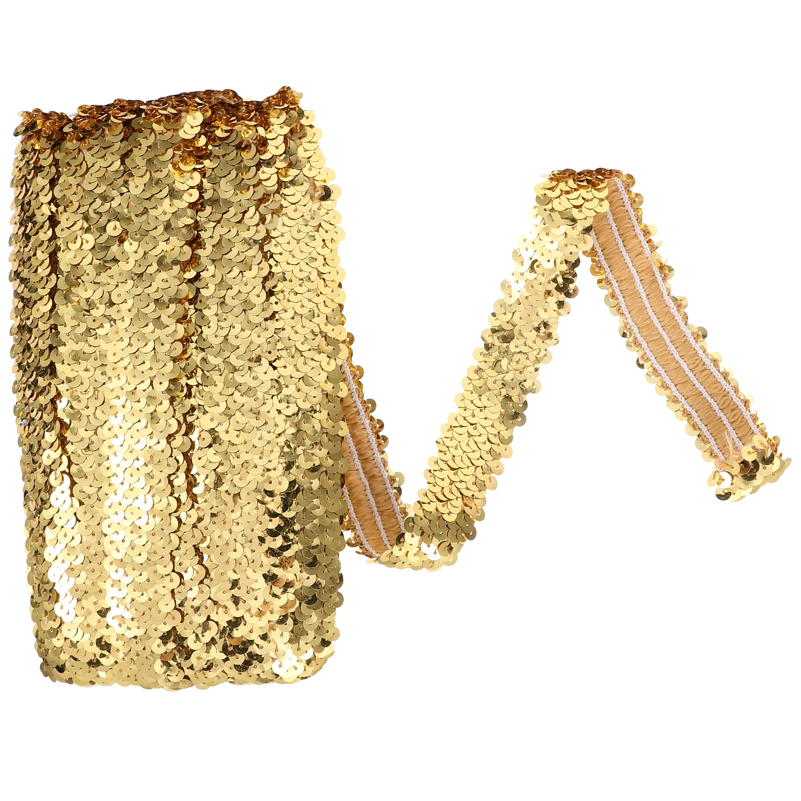 

1 Yard Elastic Sequin Trim Sparkling Diy Crafted Clothing Accessory Multi-Function Decorative Trim For Curtain Dress Lingerie