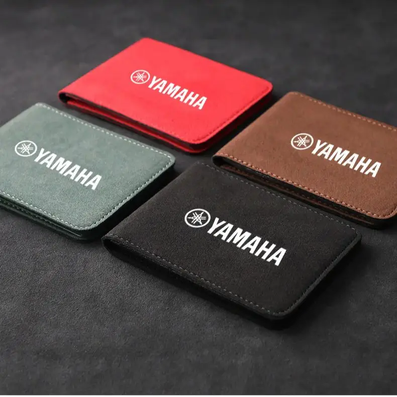 Motorcycle Driver\'s license Cover Holder ID Credit Card Wallet Suede For YAMAHA R1 R6 Fz6 Xj6 R15 TMAX YS125 Accessories