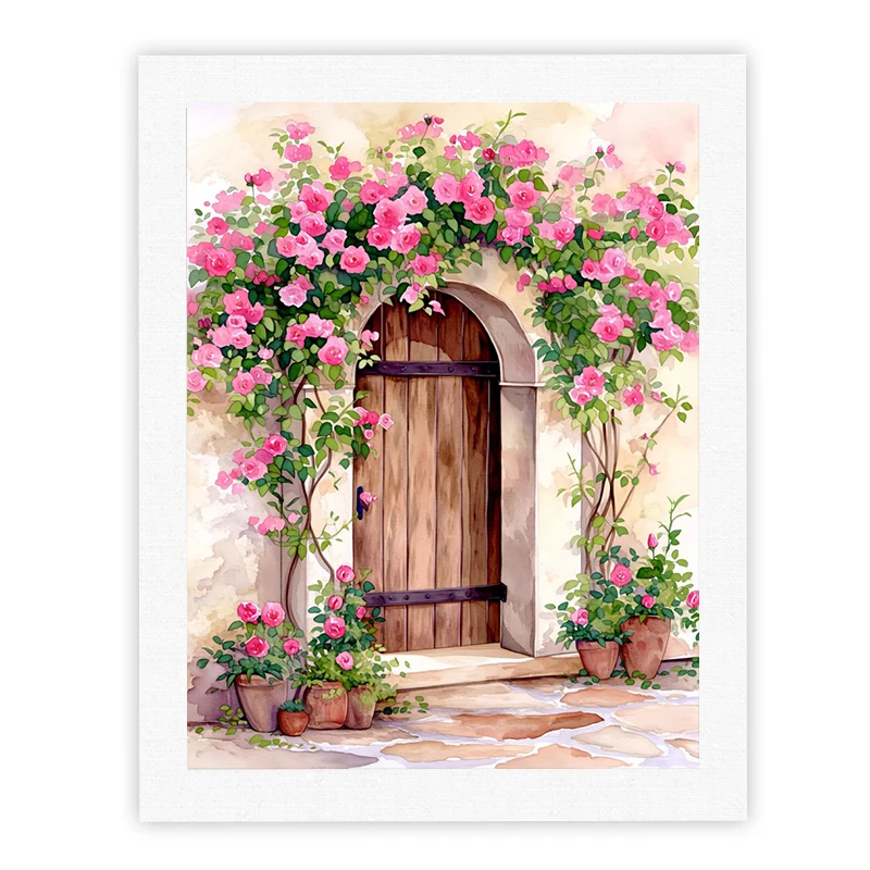

CHENISTORY Painting By Number Flowers Door Drawing On Canvas HandPainted Art Gift DIY Pictures By Number Kits Home Decor