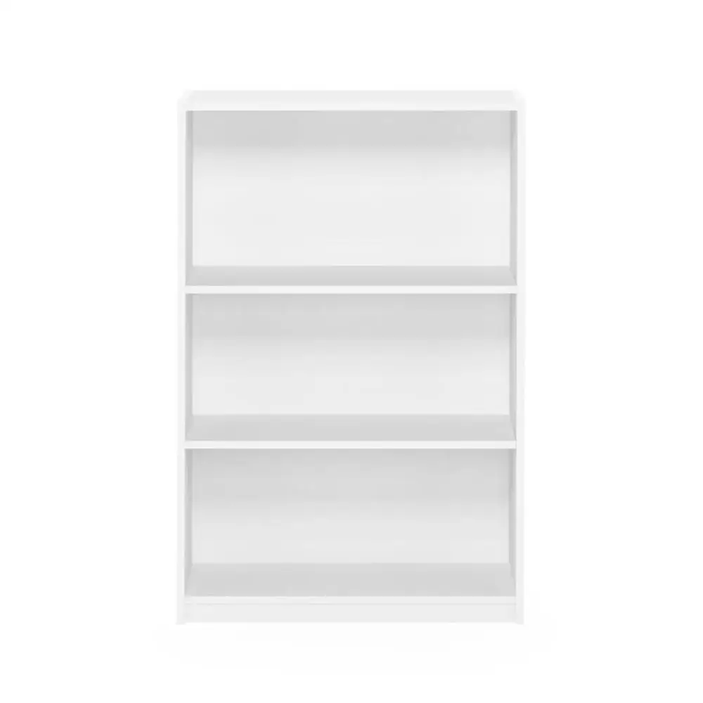 Simple 3-Tier Bookshelf for Living Room or Bedroom, White Finish