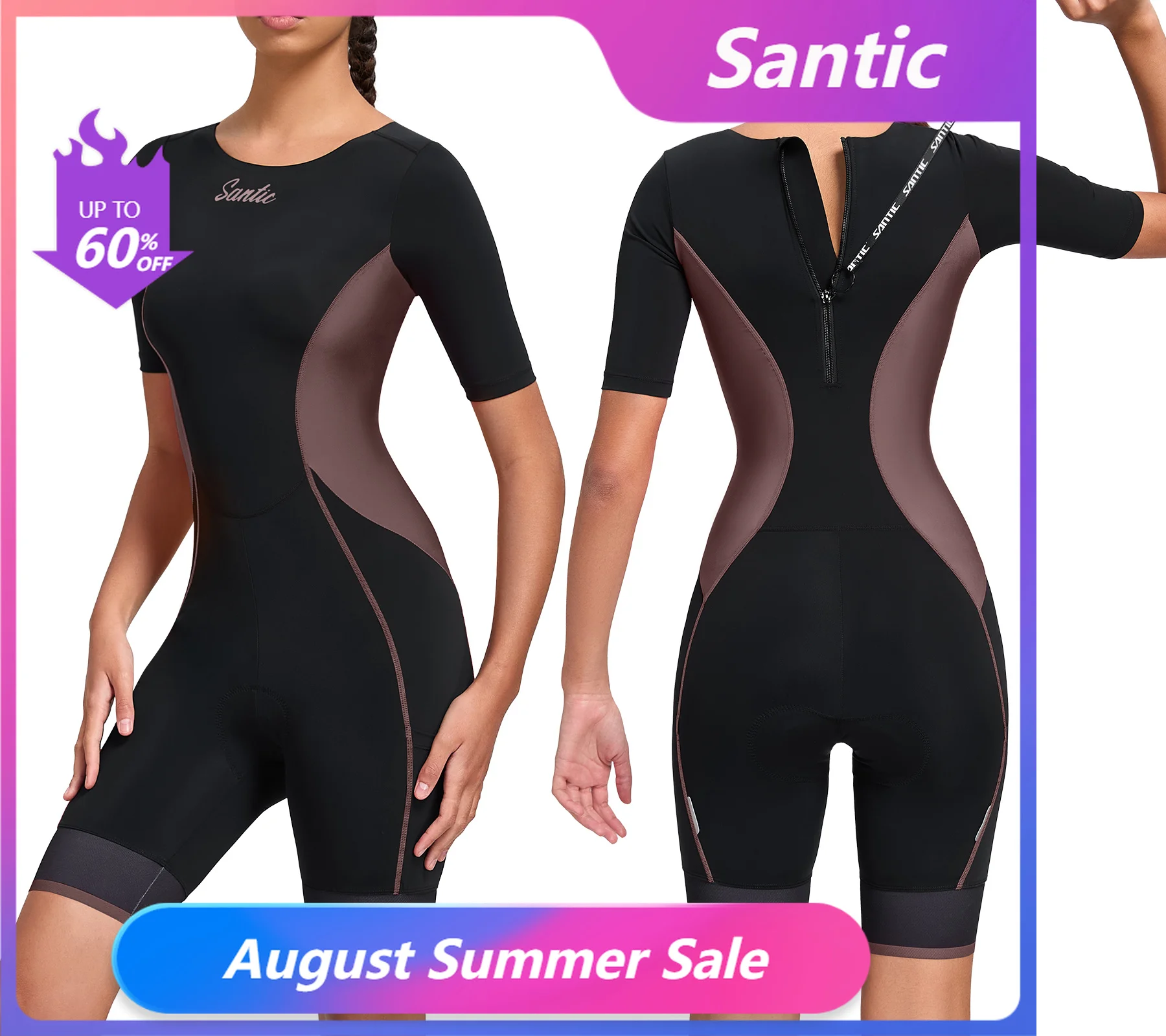 Santic Triathlon Feminino Ciclismo - Bodysuit Secagem