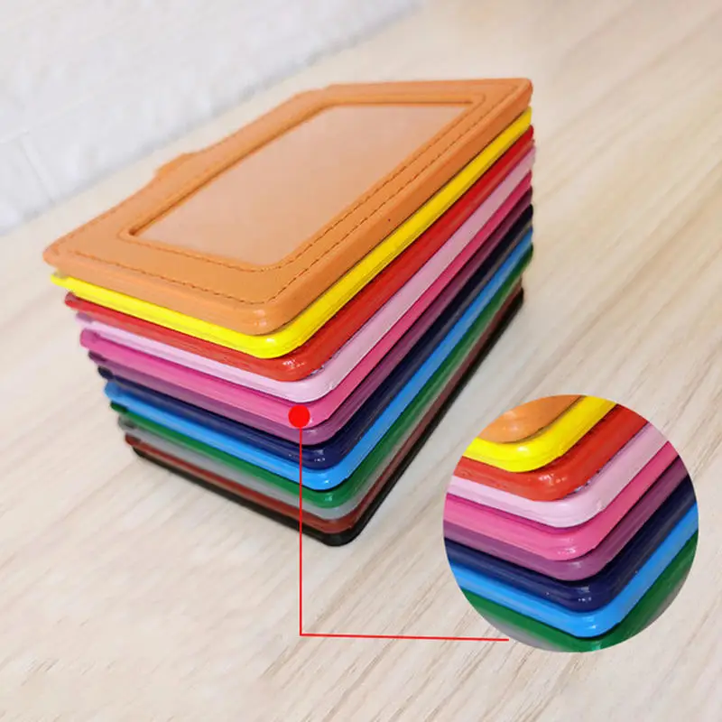 

5pcs PU Leather Card Holders Women Men Student ID Card Holder Cover Case Credit Card Badge Holder Accessories