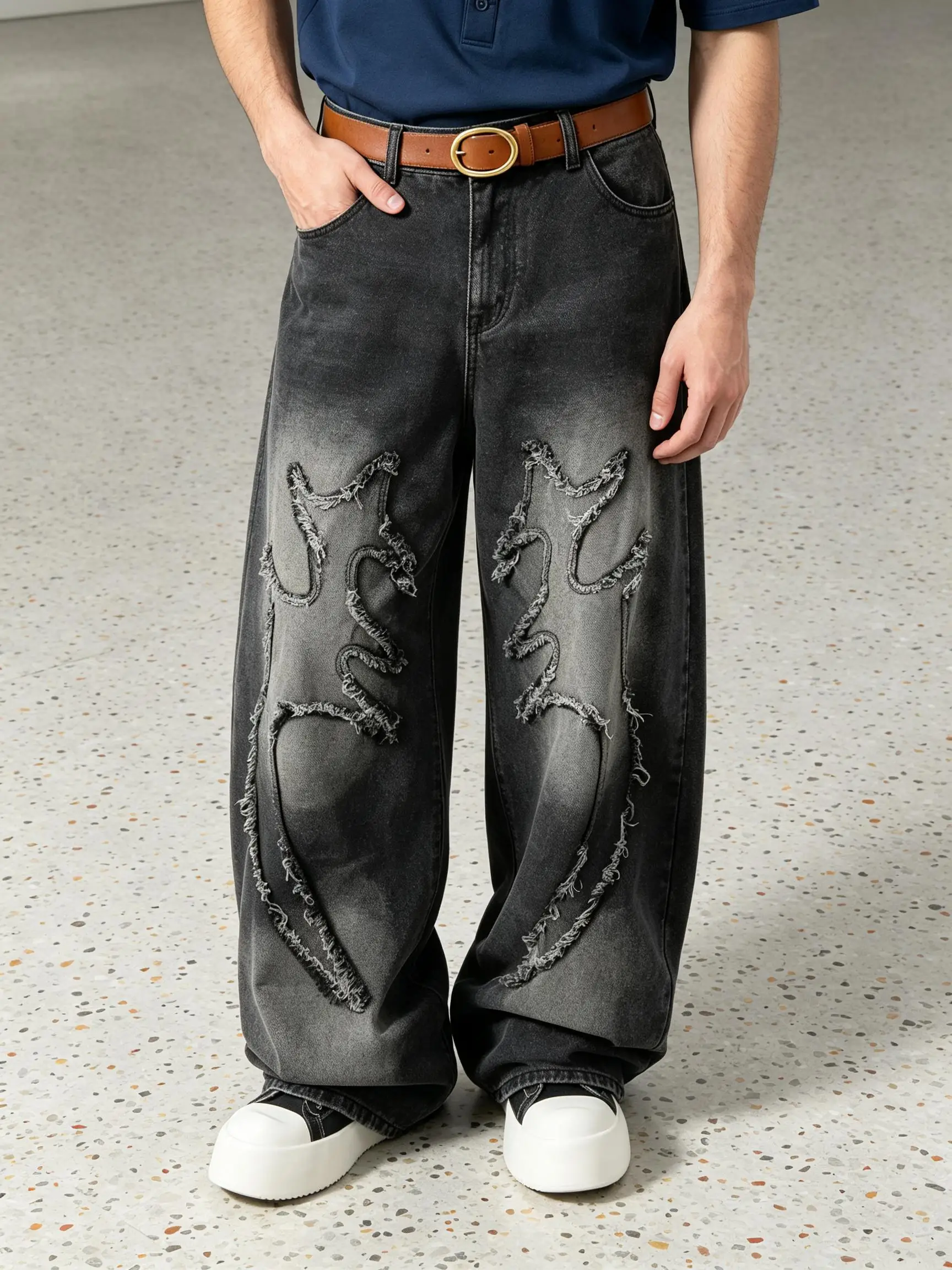 Hip Hop American Street Y2K Slim Fit Jeans For Men Trendy Elastic Denim Pants Sweet Gift For Lover Husband Birthday Present