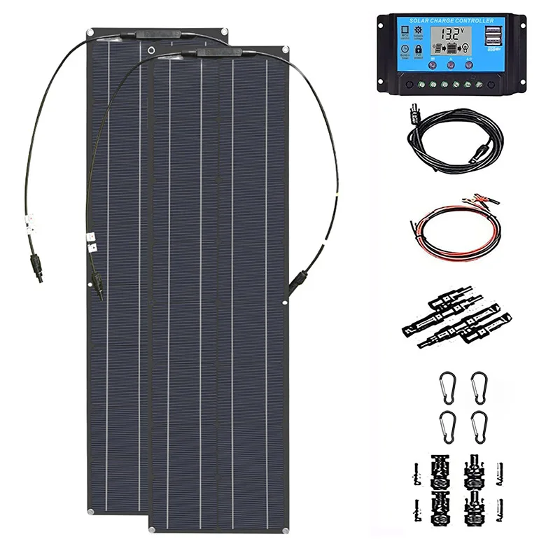 

BMAD 18v Flexible Solar Panel Pv New Energy Controller Wire Set Solar Panel 50w Outdoor Prairie Camping Roof Rv Ship Charging