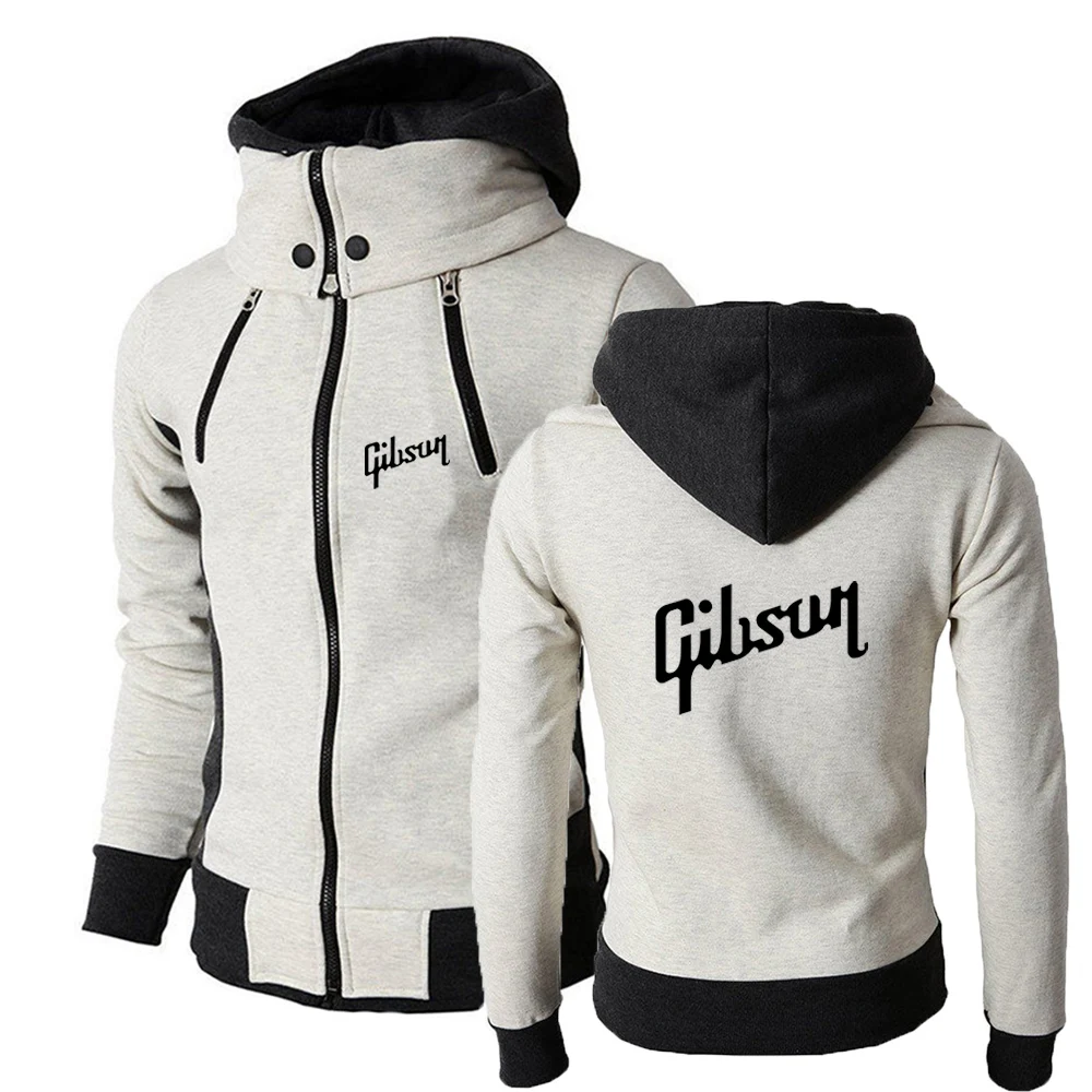 2024 Printing New Men Gibson Spring and Autumn High-quality Hoodie Zipper Causal Comfortable Sports Coats Tops