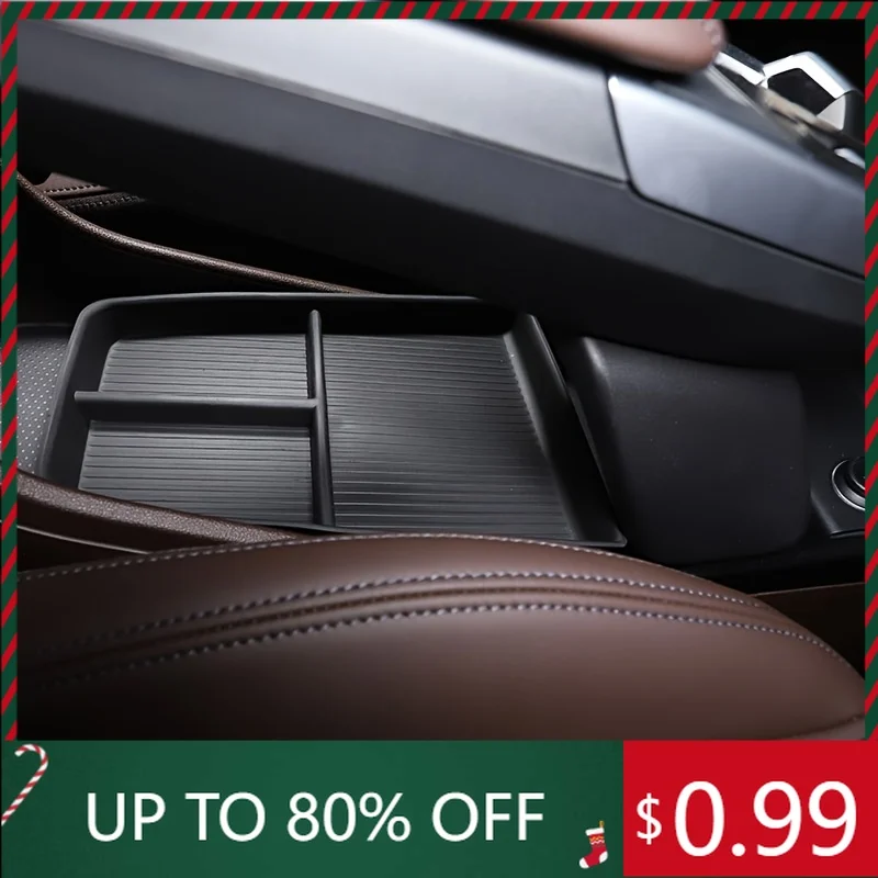 Per Bmw X1 U11 F48 F39 2023-2024 Nero Abs Auto Bracciolo Scatola Di Immagazzinaggio Console Centrale Organizer Vassoio Auto Inter Inter Inter Inter Inter Inter Interni Adesivi