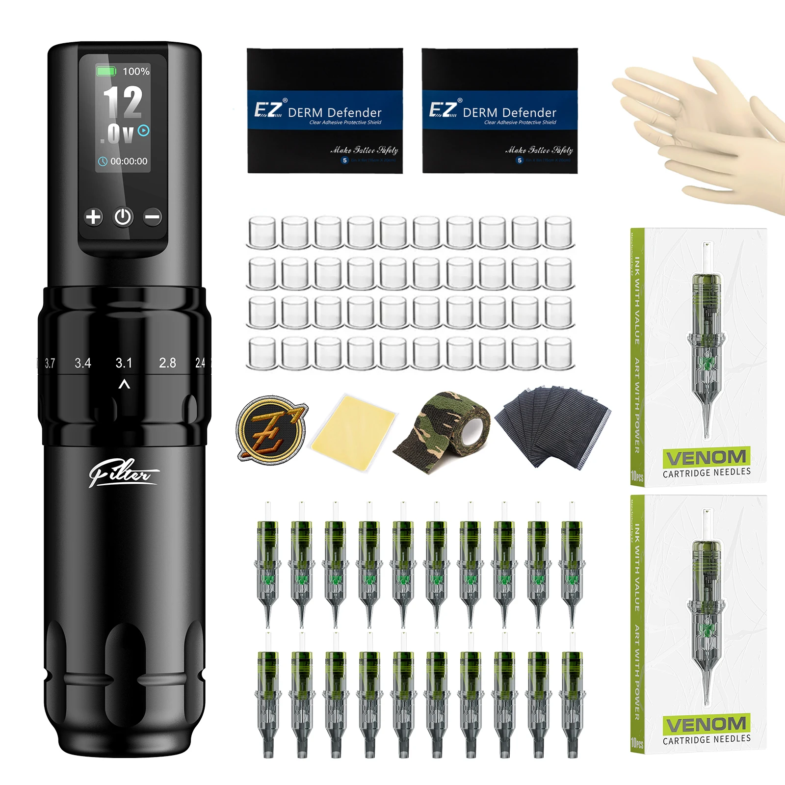 EZ Tattoo Kit 6 Stroke 2.0-4.0mm Wireless Cartridge