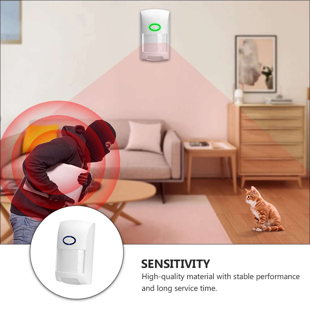 1pc Infrared Alarm Body Compact Home Security Sensor For Indoor Safety White Lightweight Motion Detection With Audible