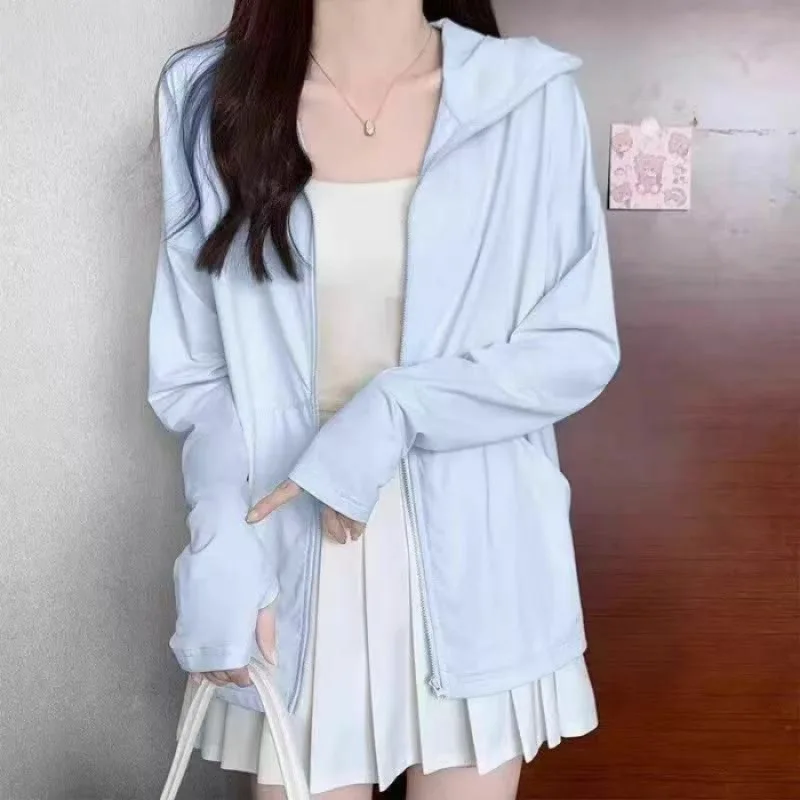 

Cooling Sports Slimming Ice Silk Summer Sun Protection Jacket for Women UV Protection Breathable Sun Protection Clothing
