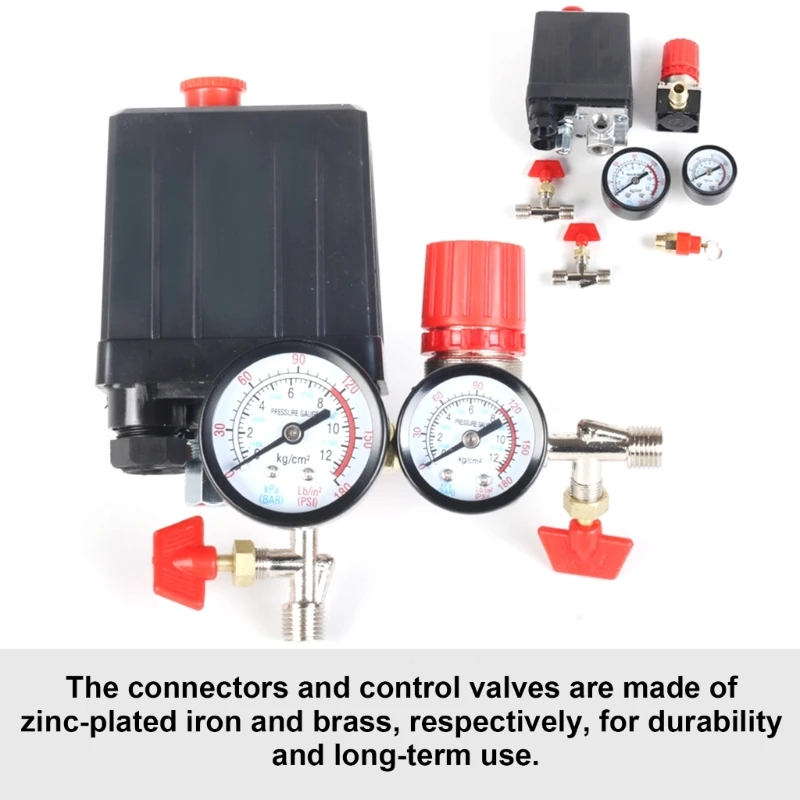 Air Compressor PRESSURE Switches ควบคุมวาล์ว 90-120PSI 240V เปลี่ยนส่วนเครื่องวัดความดันวาล์วบรรเทา Drop Ship