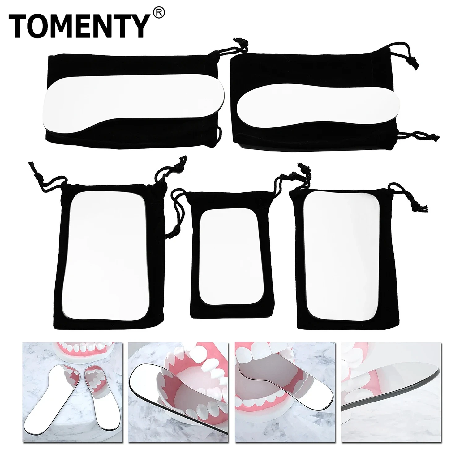 5Pcs/Set Dentistry Orthodontic Mirror Photography Double-Sided Mirrors Dental Tools Glass Material Intra Oral Reflector