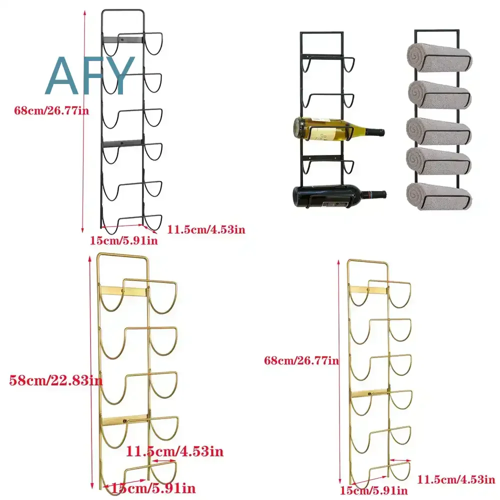 Hanging Wine Rack for Modern Wall Mounted Art Wine Bottle Display Rack for Home Bar Kitchen Decor Storage Organizer