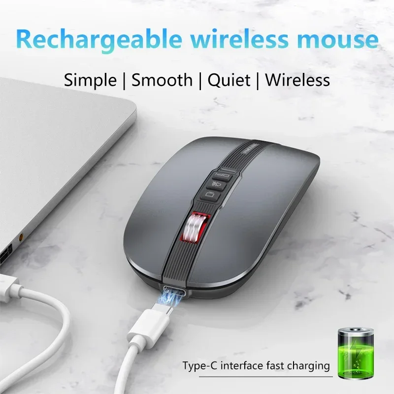 Lenovo Dual Mode Mouse Bluetooth Wireless Type-C Charging Silent Ultra-Slim Portable For Tablets Laptops Home Office Gaming Use