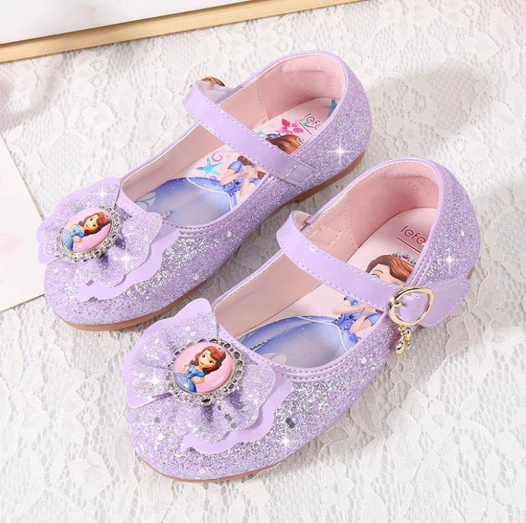 Sophia Sandals For Baby Girls Princess Kids Leather Shoes Flat Summer Sandals Butterfly Knot For Party Dress