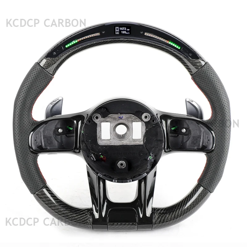 

For Mercedes benz AMG A B E GLA GLC GLS GLE C Class W205 W213 W204 Old Model Upgrade New Model LED Carbon Fiber Steering Wheel