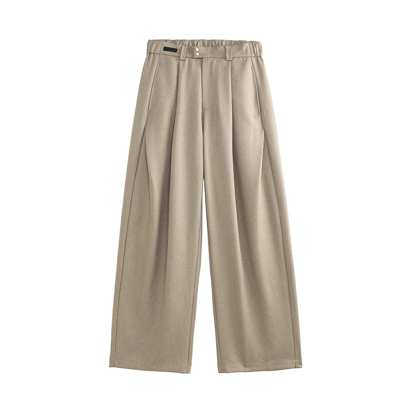 

Pleated Straight Trousers Men Japanese Korean Streetwear Fashion Loose Casual Vintage Suit Pant