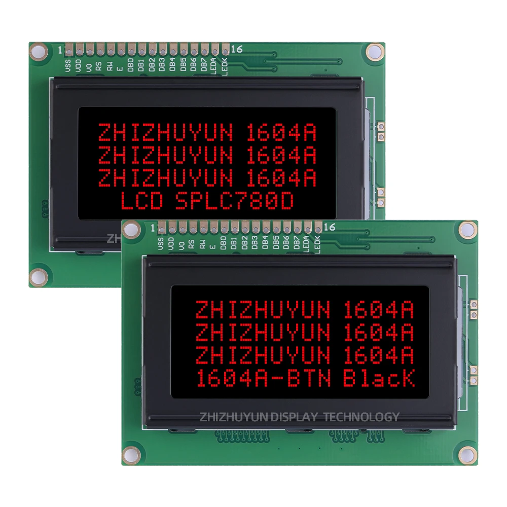 Factory Supply LCD1604A Serial LCD Display Screen BTN Black Film Orange Font English LCD High Brightness LCD Screen