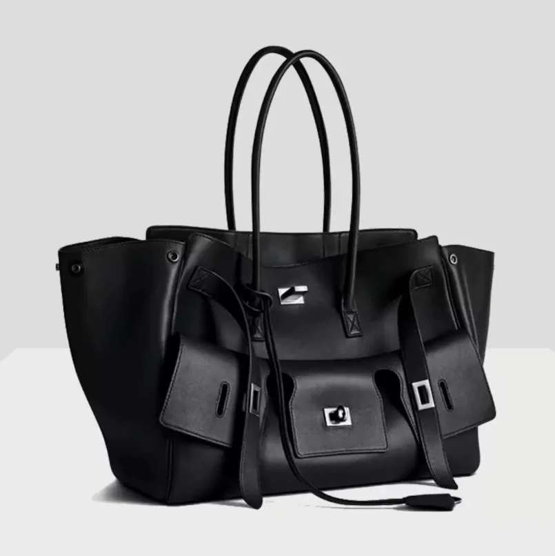 

Luxury High Quality Tote Bag Brand Texture Lock Wing Bag Solid Color Simple New Horizontal Square Bag Women's Commuter Handbag