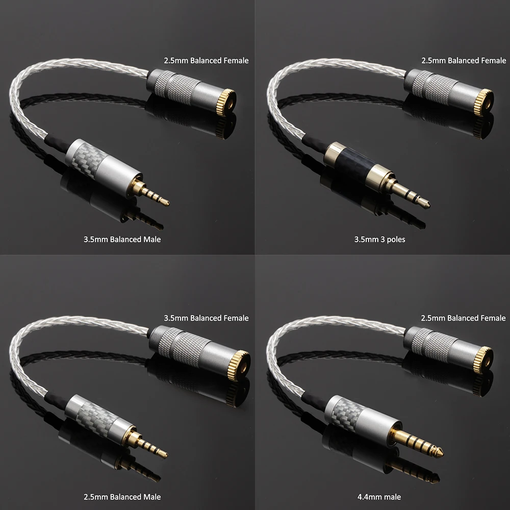 3.5mm Stereo Male to 2.5/3.5/4.4mm Balanced Female Headphone Adapter Cable with Gold Plated Connectors-Portable and Convenient