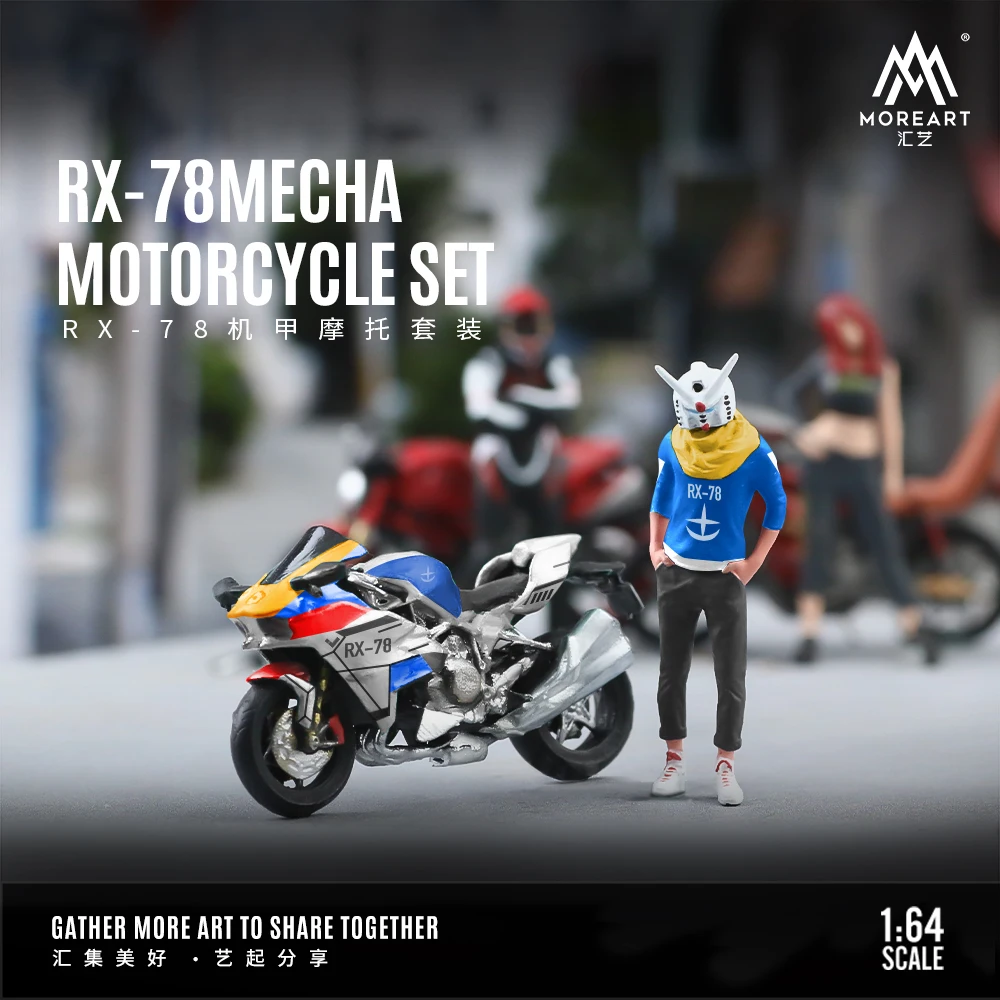 More Art 1:64 RX-78 Mecha Motorcycle Action Figure Set Model For Display & Collection & Gift