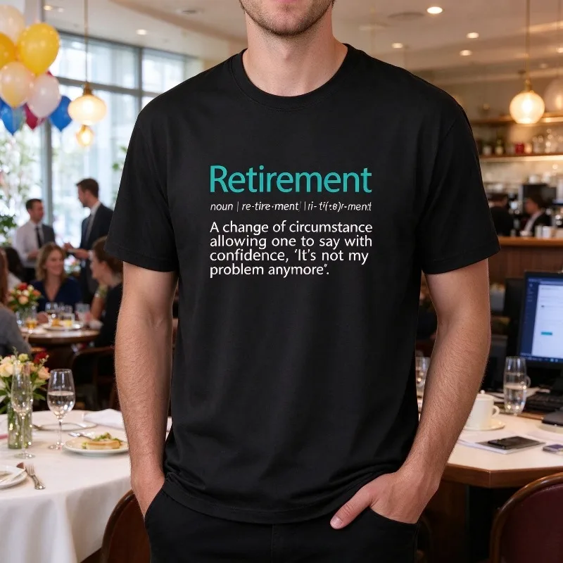 Retirement Definition T-Shirt Men Modal Short Sleeve Funny Retiree It's Not My Problem Anymore Casual Sarcastic Tee
