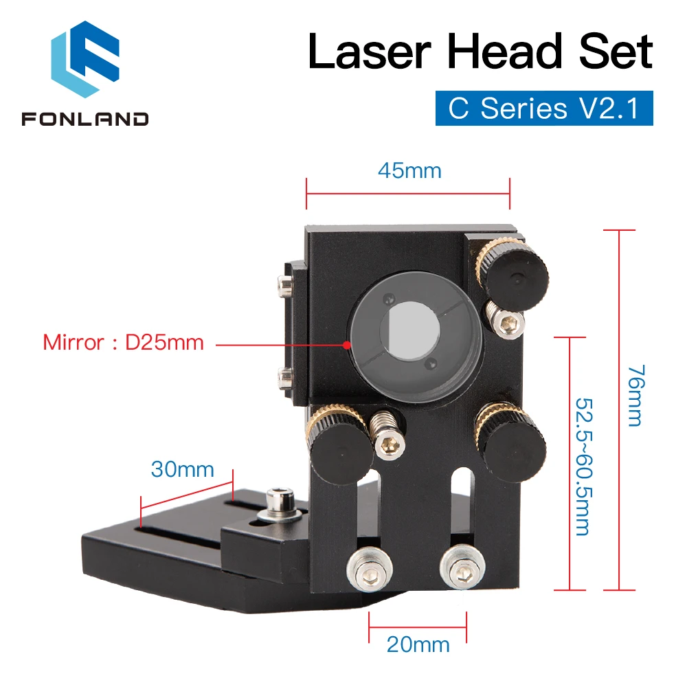 Imagem -04 - Cabeça do Laser do Co2 Cvd Znse Lente de Foco Conjunto D18 Fl38.1 D20fl50.8 63.5 101.6 mm Integrative Montagem Dia.25 si Espelho para Cortador a Laser