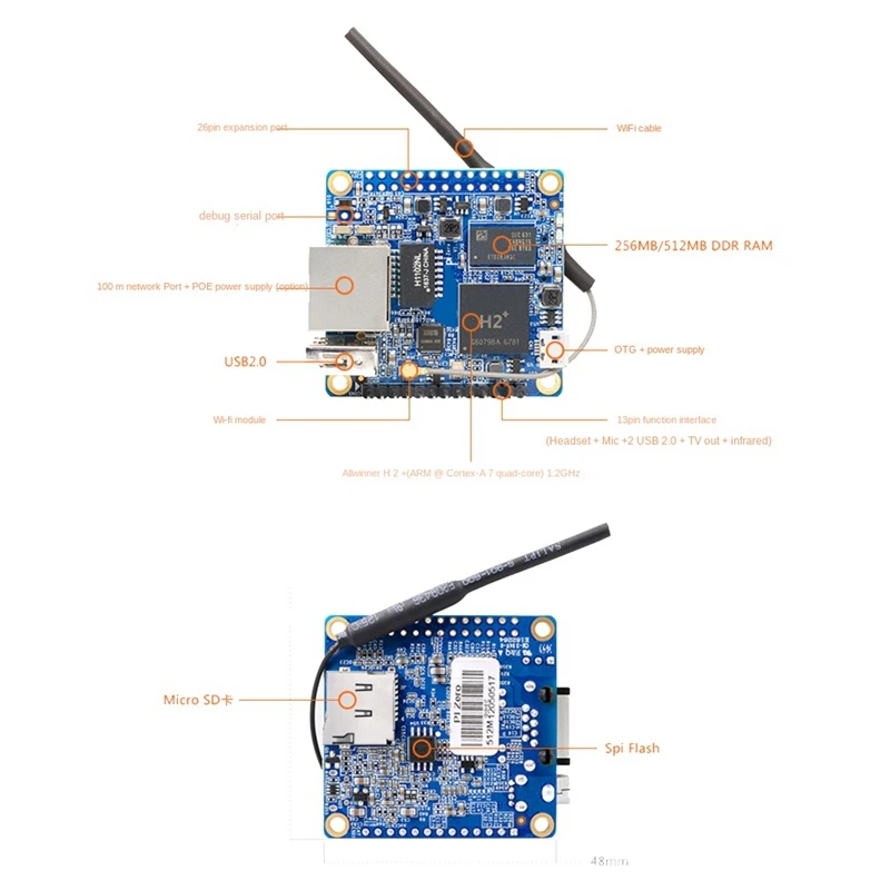 For Orangepi Zero Computer Development Board 512MB Programming Microcontroller