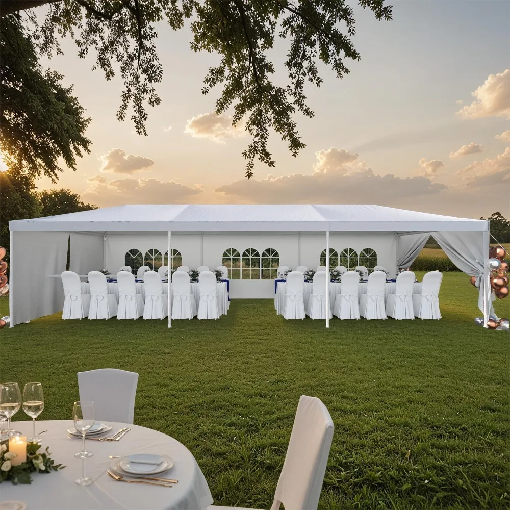 

10'x30' Outdoor Heavy Duty Canopy Tent, Waterproof Wedding Party Tent with UV Protection & Sidewalls, Customized