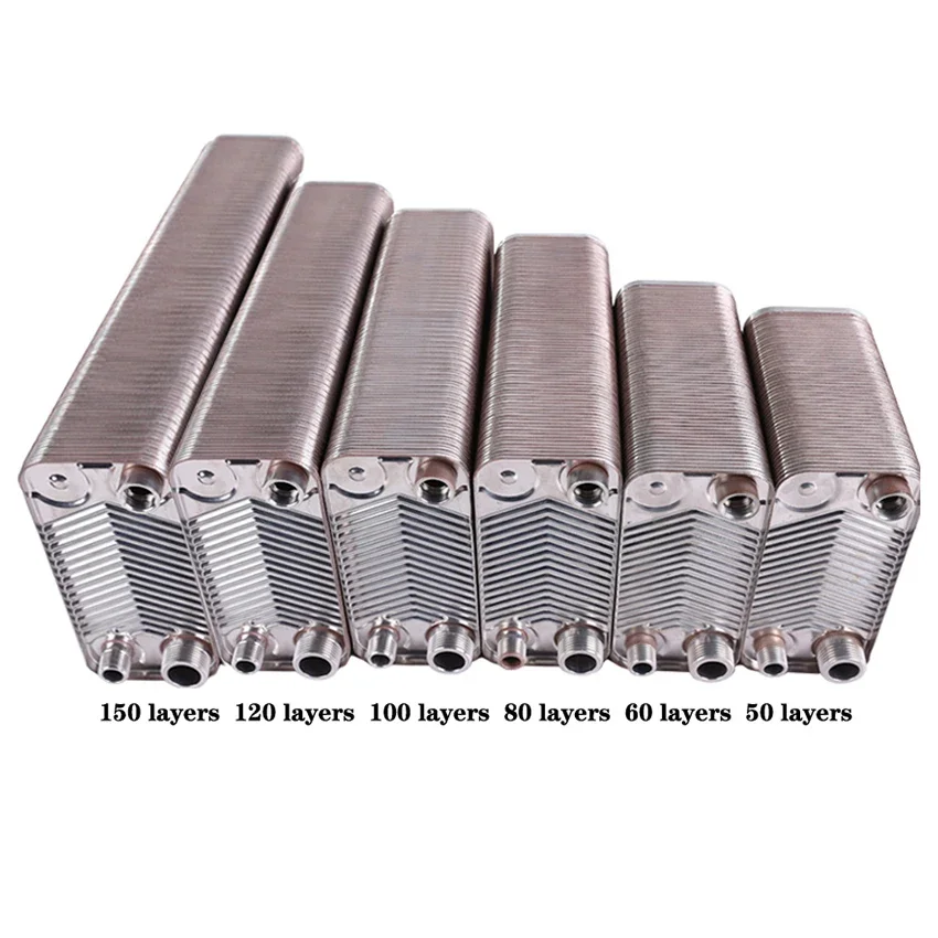 for 150 Plates 304stainless steel heat exchanger Brazed plate type water heater 120/100/80/60/50/38/32/24 Plates floor radiator