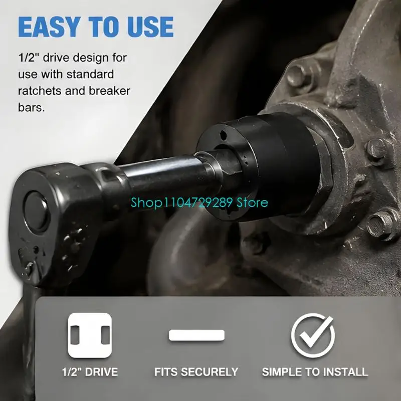 D8KE 6 Point Differential Nut Socket Tool W742589020700 with 3.4 in Outer Diameter, 2.36 in Height and 1.37 in Square Opening