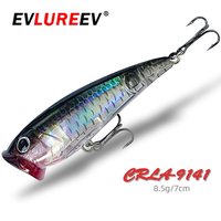 7cm 8.5g Transparency Popper Fishing Lure Hard Artificial Bait Topwater with Hooks Carp Fishing Lures Wobbler Crankbait Pesca