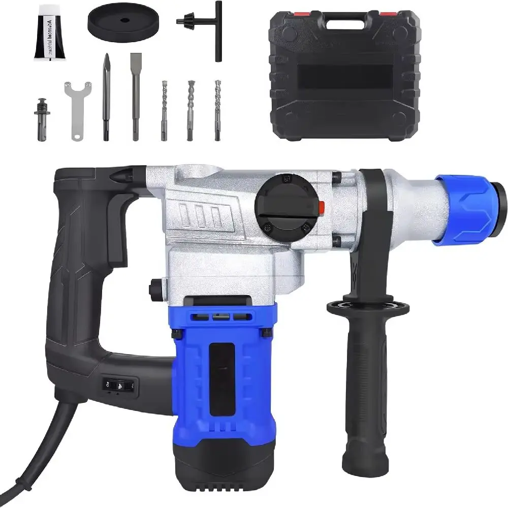 SDS-Plus Rotary Hammer Drill,Corded Drills,2000W Heavy Duty Chipping Hammers WVibration Control&Safety Clutch 6 speed adjustment