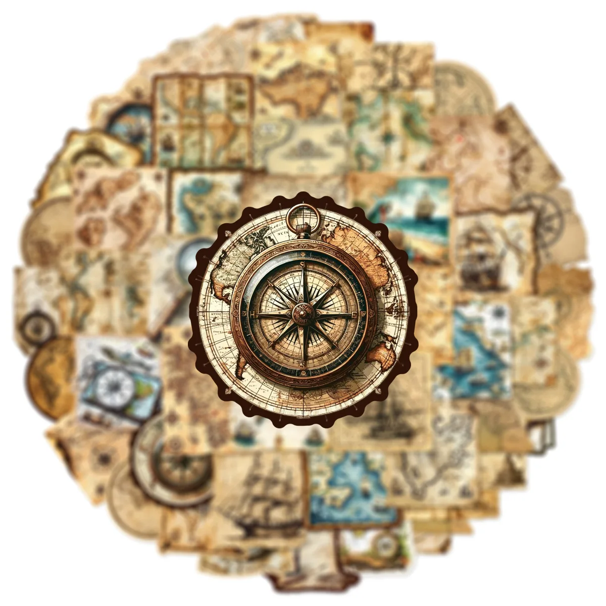 10/30/50 قطعة خريطة المحيط خمر البلاستيكية لزجة ملصق الجمالية DIY بها بنفسك الديكور سكرابوكينغ لوازم المحاسبة اليدوية للأطفال