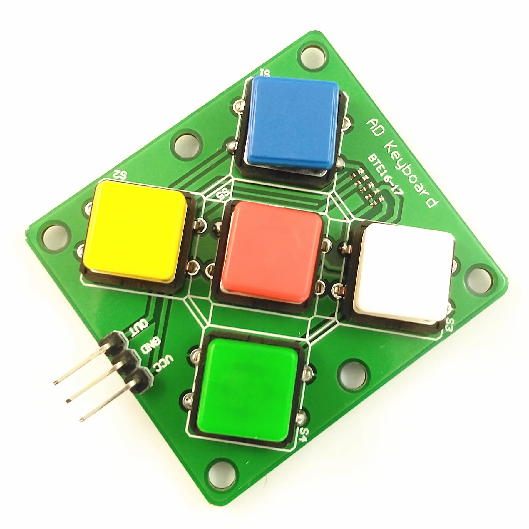 Teclado AD simular Módulo de cinco teclas, Botón analógico para placa de expansión de Sensor Arduino