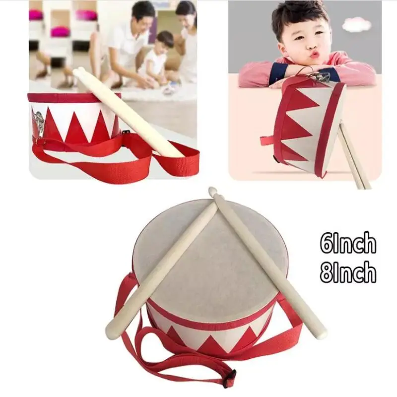 طبل الخشب للأطفال آلة موسيقية تعليمية مبكرة للأطفال ألعاب الأطفال فاز أداة طبلة يدوية