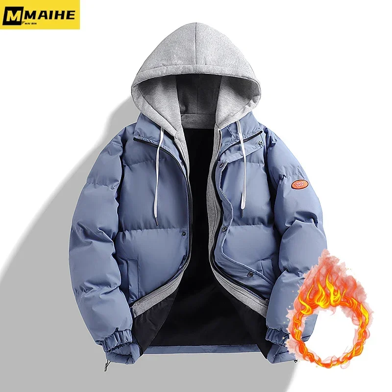 Winter Warm Jacket Mens Hooded Warm Parka Street Casual Sports Women\'s Harajuku Down Jackets Windproof Male Windbreaker Outwears