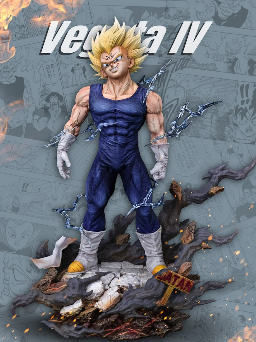 1/6 34Cm Gk Hero Belief Studio Dragon Ball Z Super Saiyan Majin Vegeta Bejita Anime Action Figure Statue Garage Kit Model Toys