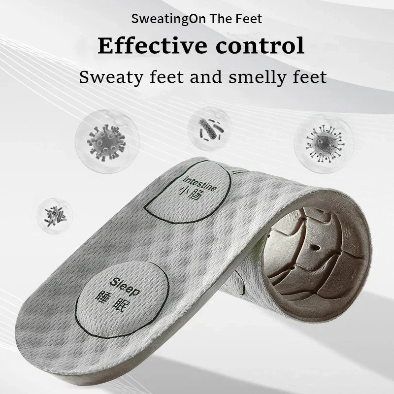 Semelles intérieures de pied d'acupression pour chaussures, dépistolet ant respirant, l'offre elles de sport pour sports médicaux, absorbant la sueur, 2 pièces, 4 pièces