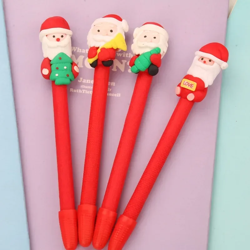 

24 шт./лот, рождественские маленькие подарки с героями мультфильмов, милый Санта-Клаус, снеговик, шариковая ручка, канцелярские принадлежности, новые ручки для письма