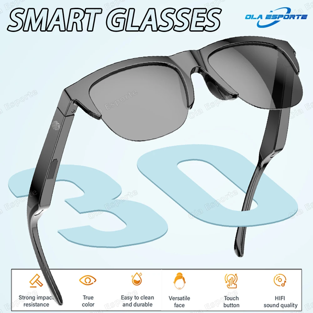 

Smart Glasses Anti-Blue Light Sunglasses Bluetooth Calling Remote Control Camera Music Playback UV Protection Smart Glasses 2025