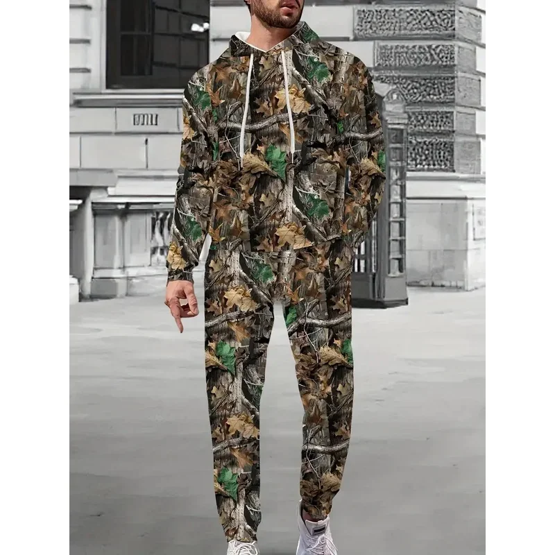 Camouflage Hunting Animal Hoodie Pants Suit 3D Print Men Women High Quality Jogging Tracksuit Outfits Men's Clothing 2Piece Sets