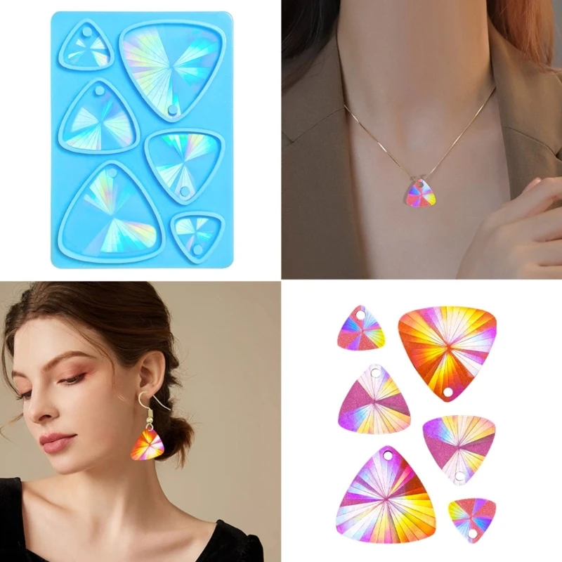 Moule en silicone holographique pour boucles d'oreilles, gouttes d'oreille légères ombres, moule en résine xy, bijoux porte-clés bricolage, élection en cristal