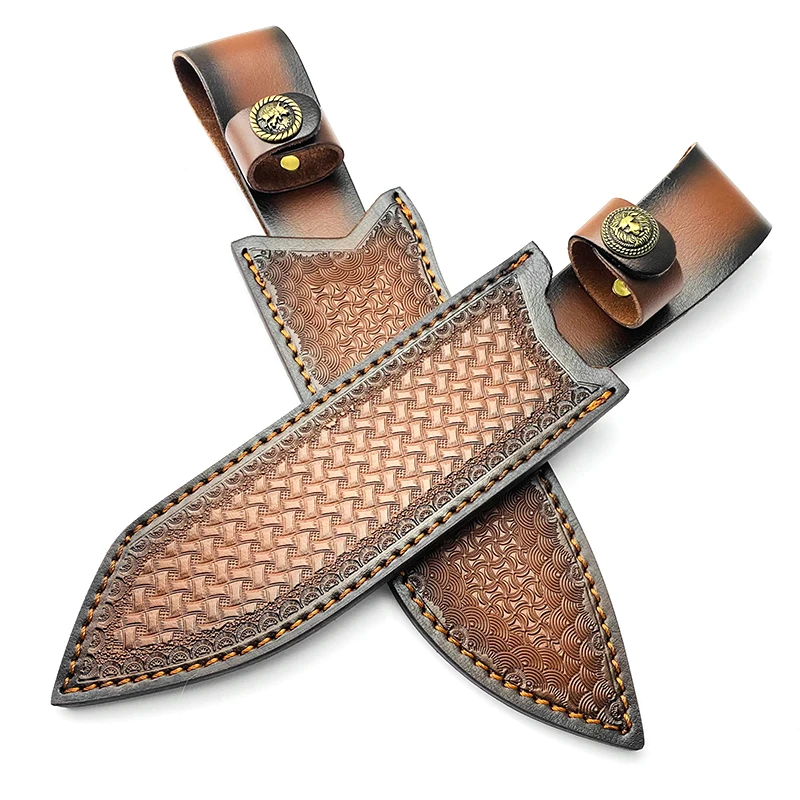 1piece Cow leather,cowhide knife Scabbard With Copper buckle Top Quality Outdoor straight knife Sheath Scabbard