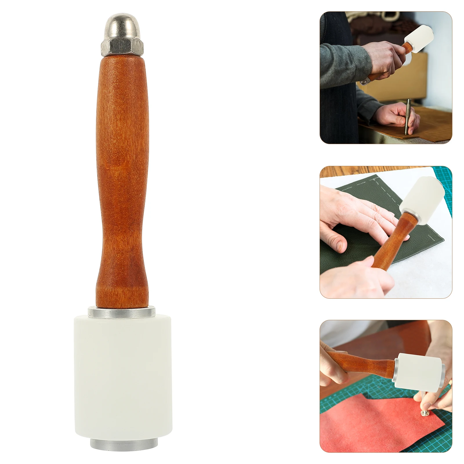 

Wood Handle Craft Carving Hammer Lightweight Nylon Tool for Engraving and Crafts