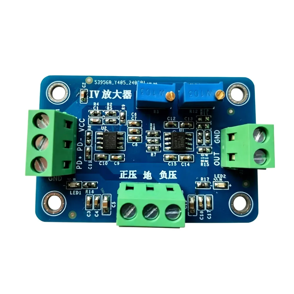 I-V Converter Module, Current to Voltage Amplifier Board for Silicon PIN Photodiode / Photodetector Signal Conditioning