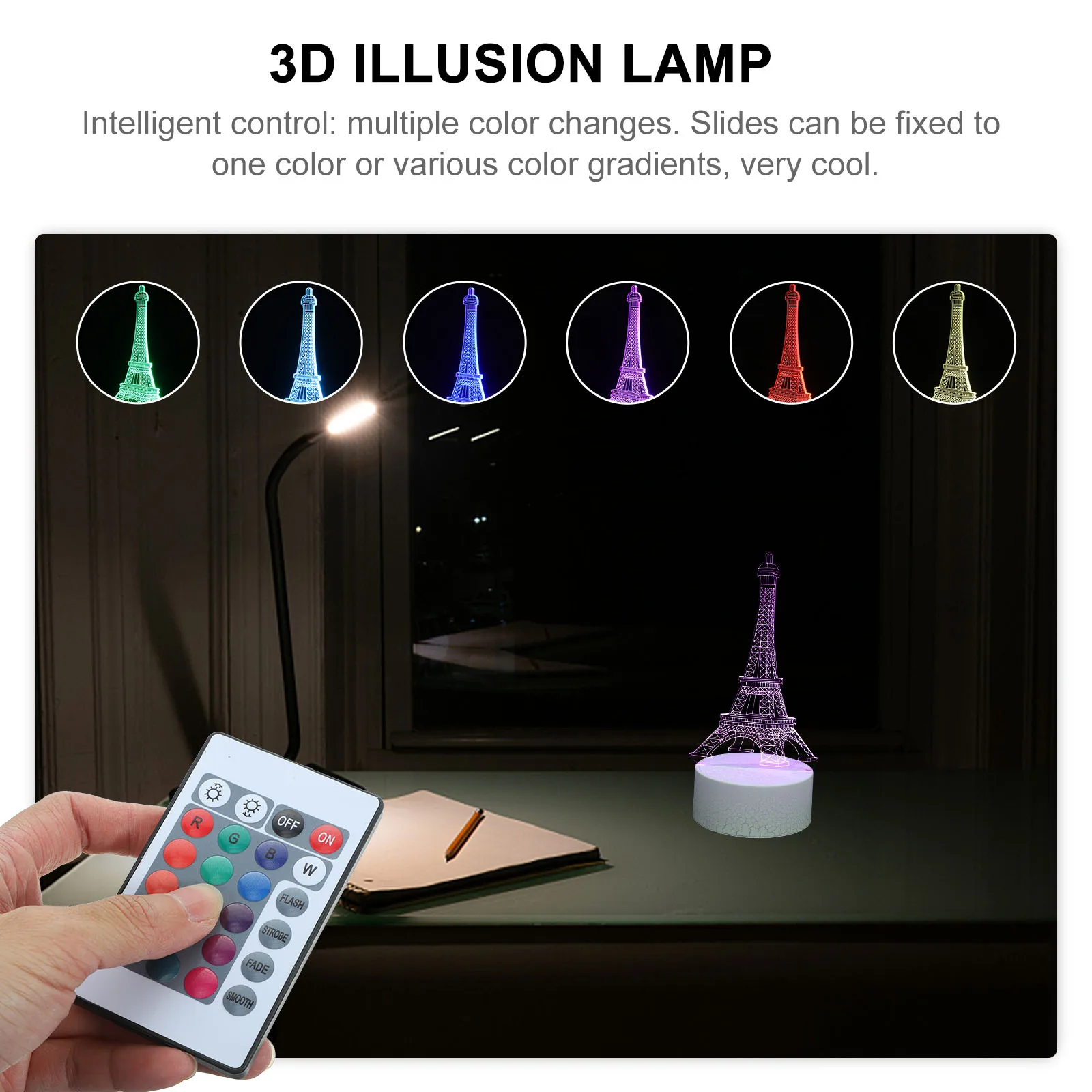 

1 set 1 Set Of 3D Eiffel Tower Night Light Usb Dimmable Acrylic Lamp For Bedroom Decor Gift 123Characters