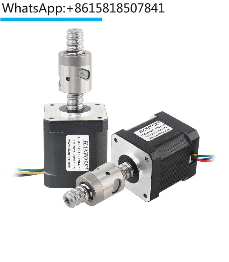 

42 57 Ball screw stepper motor 1204 Straight barrel nut flange less small motor