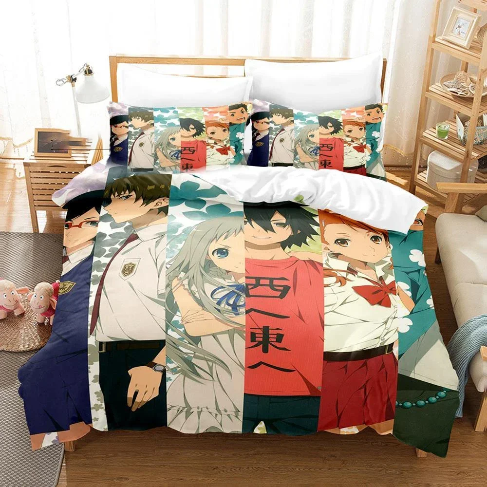 Anime Honma Meiko Anohana Bedding Set Duvet Cover Bedroom Comforter Single Twin King Size Quilt Cover Home Textile 2/3PCS