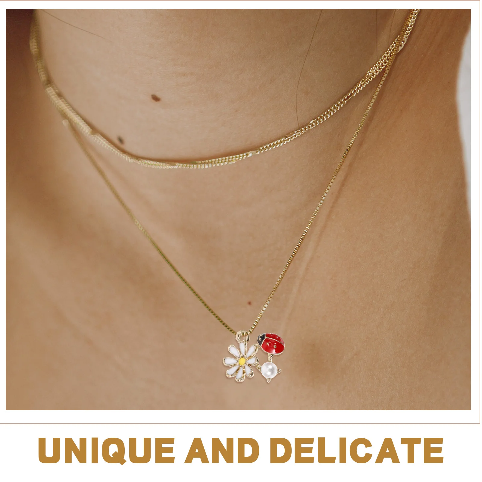 

5pcs Alloy Ladybird Pendant Accessories For Crafts Daisy Charm Ornaments Diy Jewelry Making Hanging Decor Bracelet Earrings